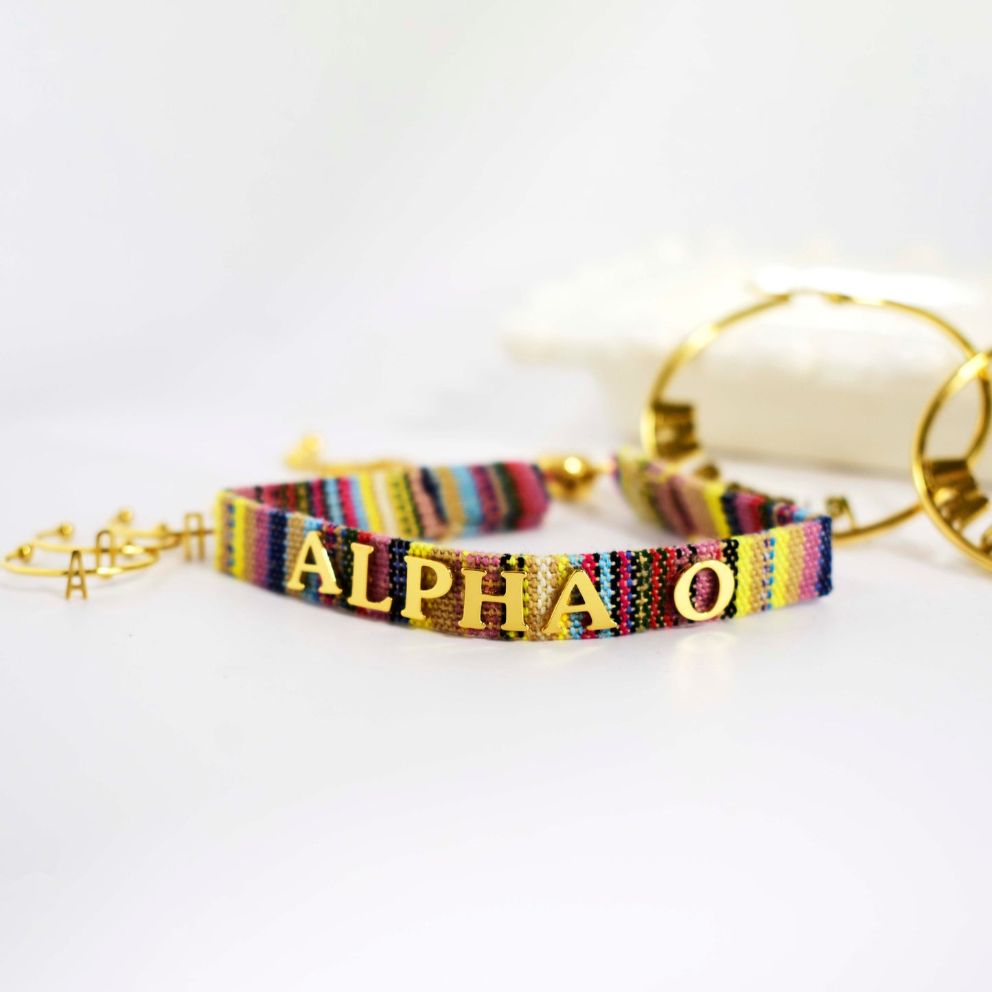 Alpha Omicron Pi Woven Bracelet
