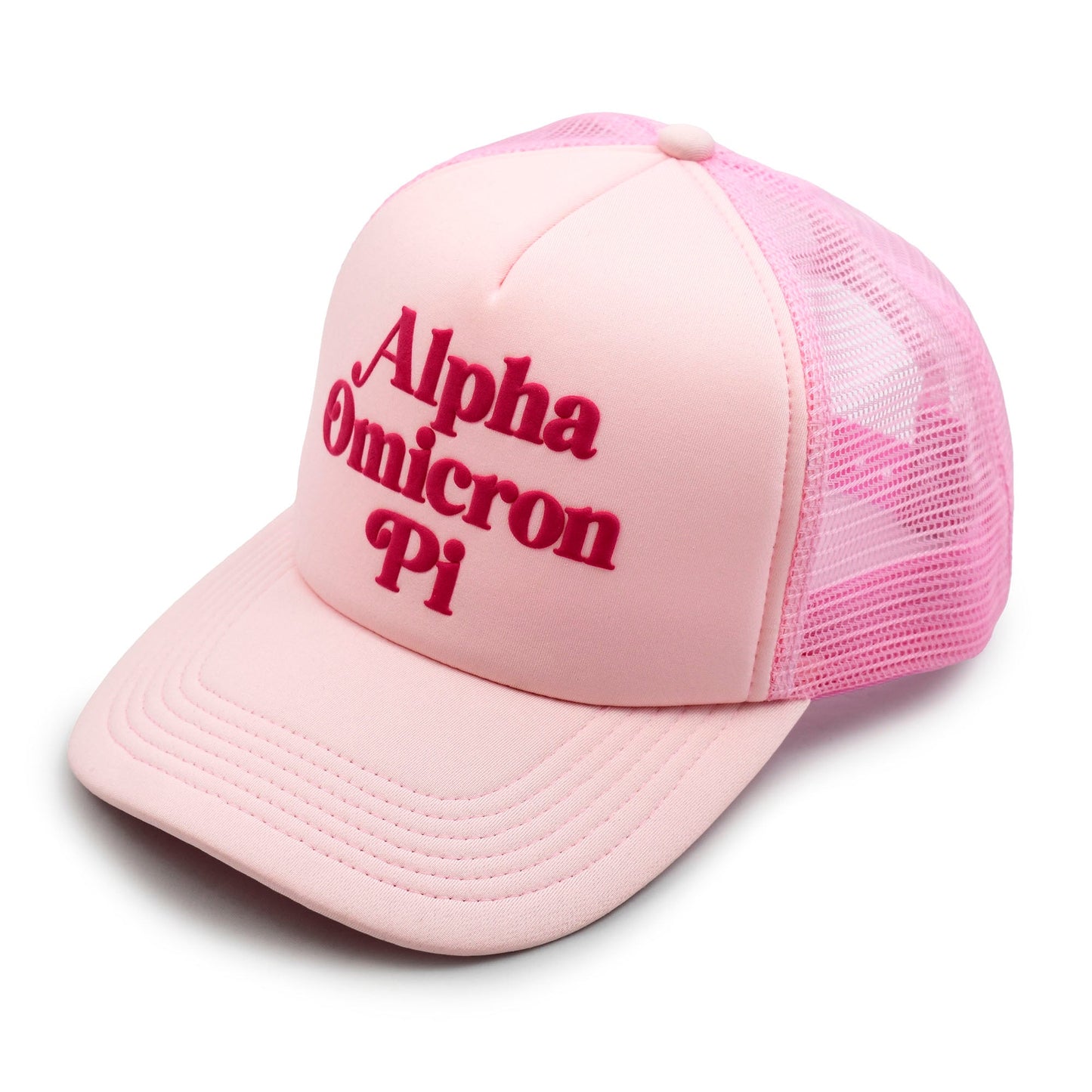 Alpha Omicron Pi Puff Print Trucker Hat
