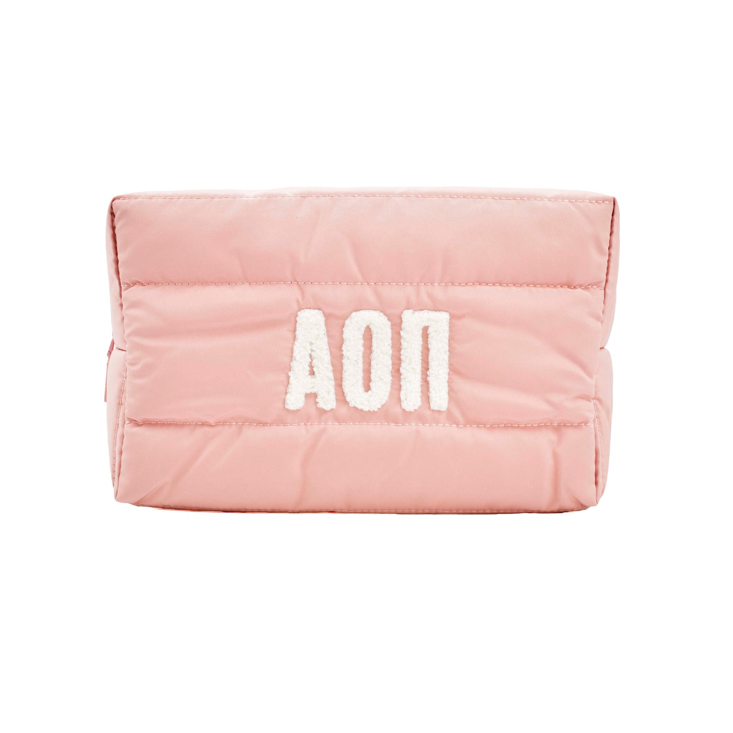 Alpha Omicron Pi Puffer Makeup Bag