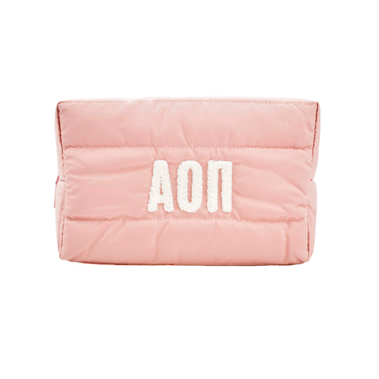 Alpha Omicron Pi Puffer Makeup Bag