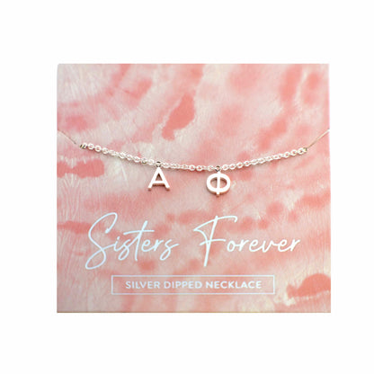 Alpha Phi Silver Letters Necklace - Ivy Society