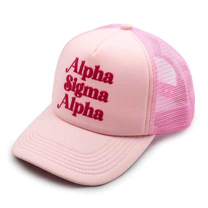 Alpha Sigma Alpha Puff Print Trucker Hat