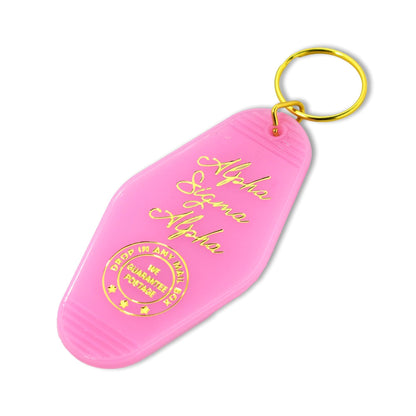 Alpha Sigma Alpha Motel Keychain