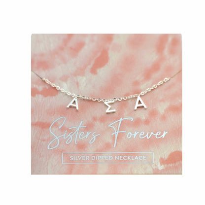 Alpha Sigma Alpha Silver Greek Letters Necklace