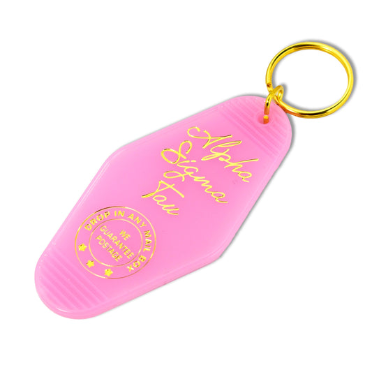 Alpha Sigma Tau Motel Keychain