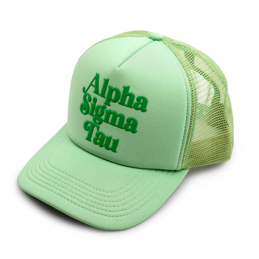 Alpha Sigma Tau Puff Print Trucker Hat