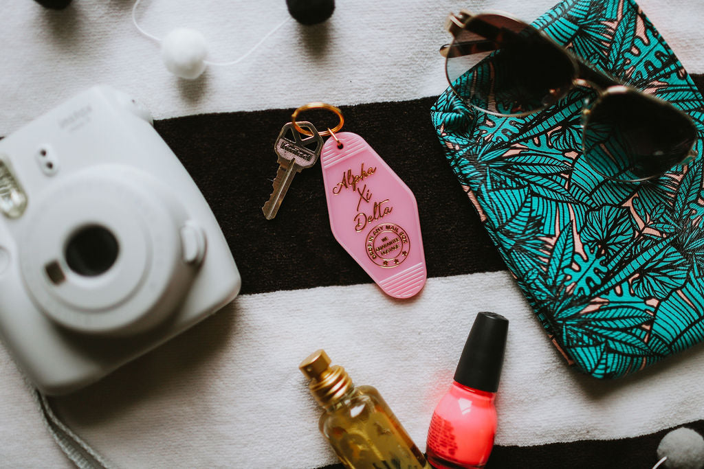 Alpha Xi Delta Motel Keychain