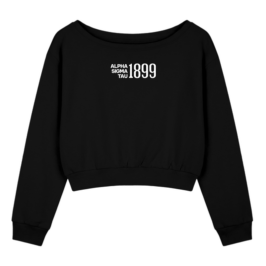 Alpha Sigma Tau 1899 Off The Shoulder Sweatshirt