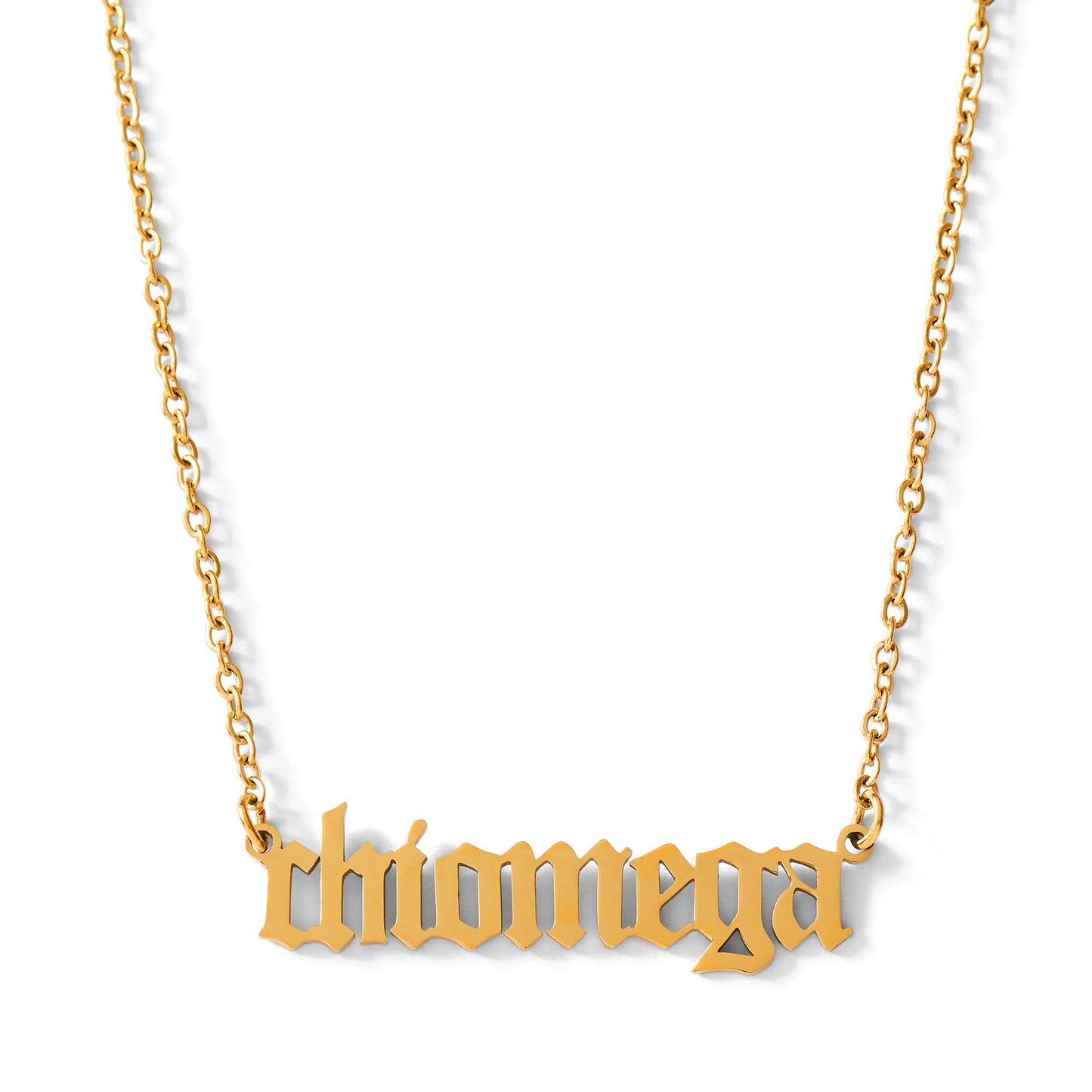 Chi Omega Old English Necklace