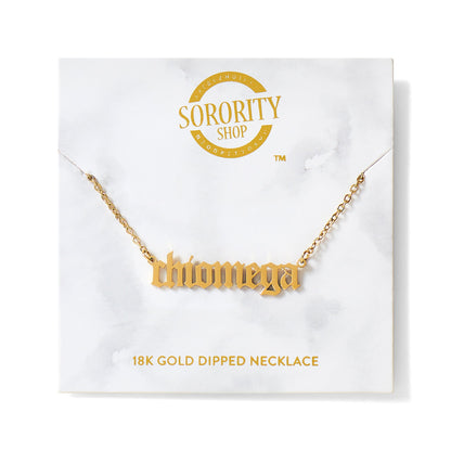 Chi Omega Old English Necklace