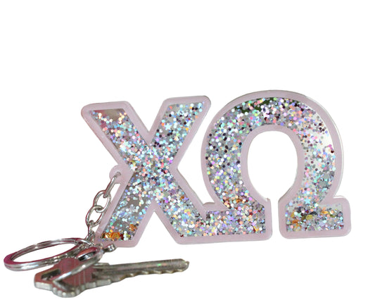 Chi Omega Glitter Keychain - Ivy Society