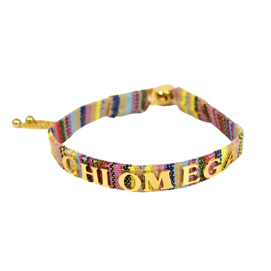 Chi Omega Woven Bracelet