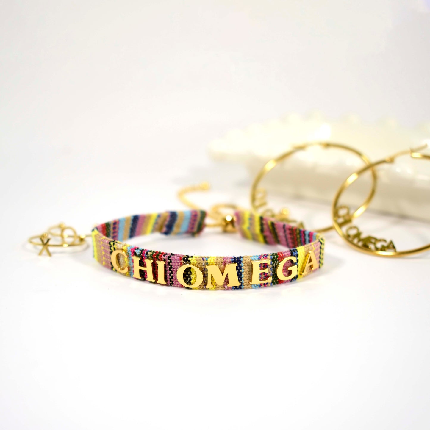 Chi Omega Woven Bracelet