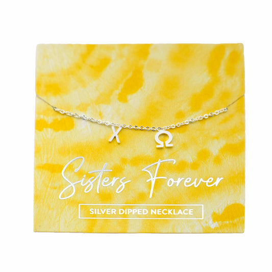 Chi Omega Silver Letters Necklace