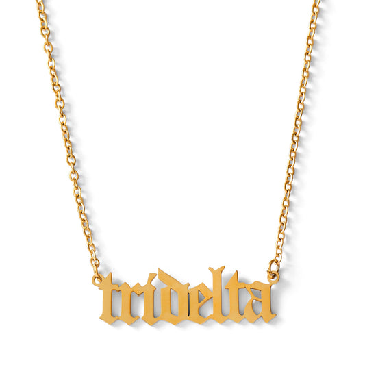 Tri Delta Old English Necklace