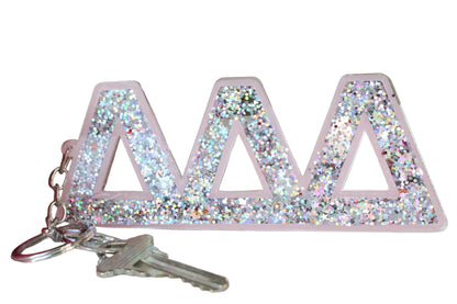 Tri Delta Glitter Keychain - Ivy Society