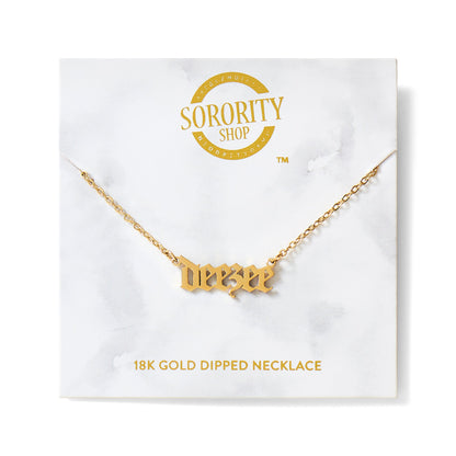 Delta Zeta Old English Necklace