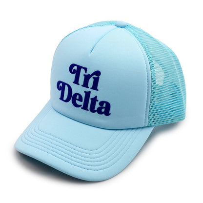 Tri Delta Puff Print Trucker Hat - Ivy Society
