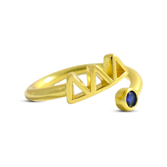 Tri Delta Gemstone Ring