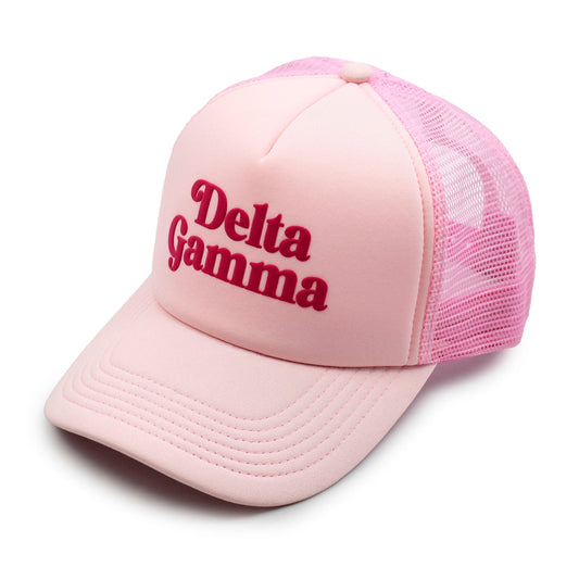 Delta Gamma Puff Print Trucker Hat - Ivy Society