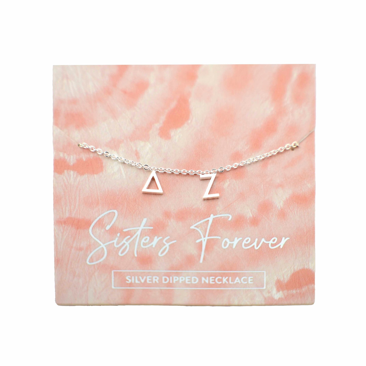 Delta Zeta Silver Letters Necklace