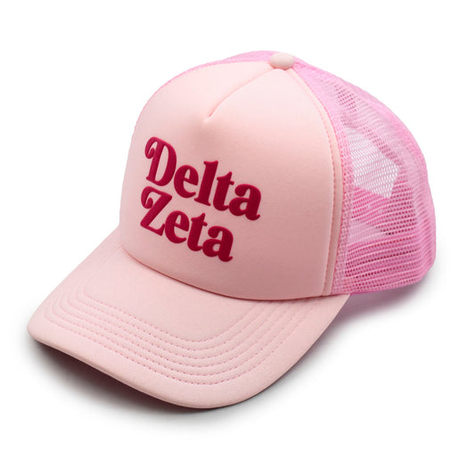 Delta Zeta Puff Print Trucker Hat - Ivy Society
