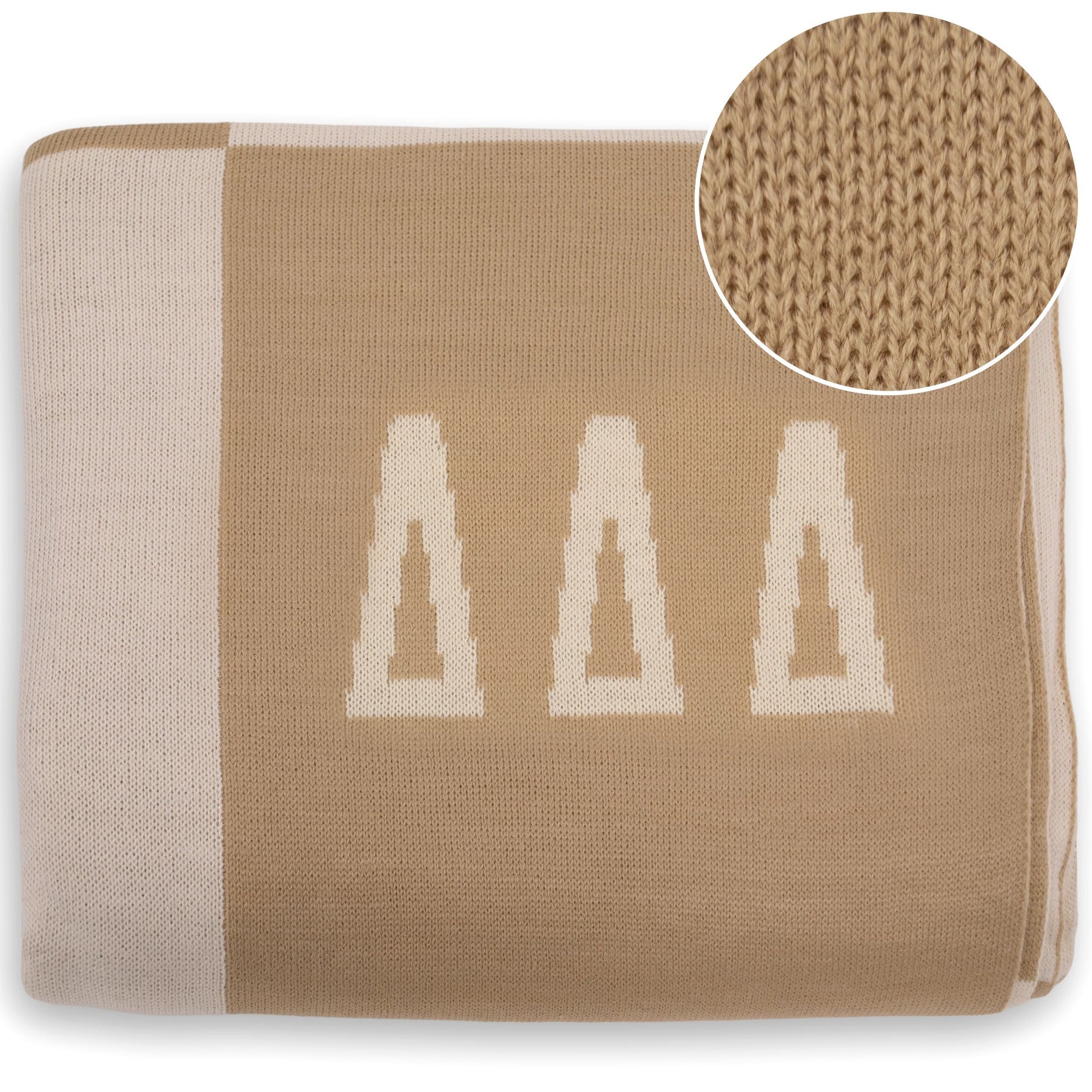 Tri Delta Knit Checkered Blanket - Ivy Society