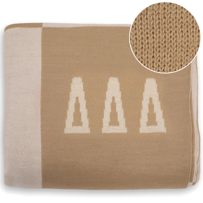 Tri Delta Knit Checkered Blanket - Ivy Society