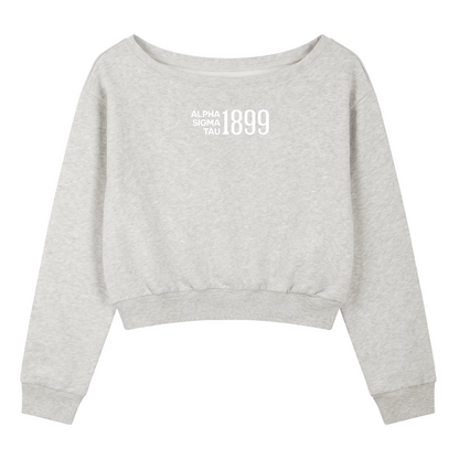 Alpha Sigma Tau 1899 Off The Shoulder Sweatshirt