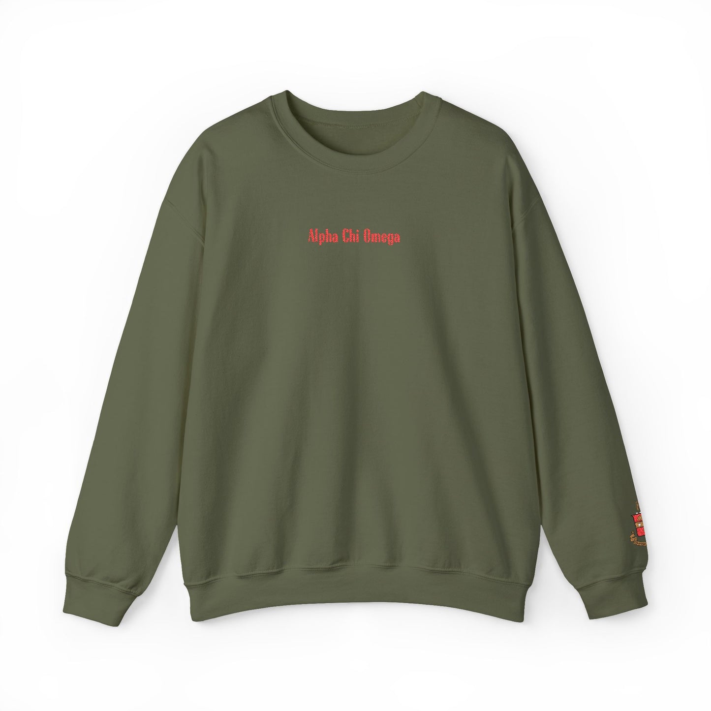 Alpha Chi Omega Embroidered Crest Sweatshirt - Ivy Society