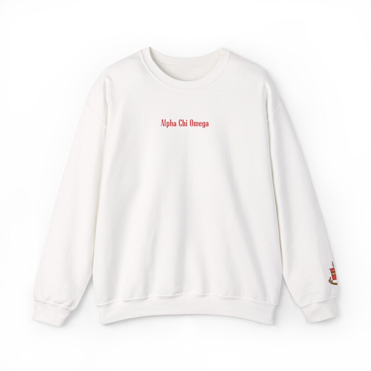 Alpha Chi Omega Embroidered Crest Sweatshirt - Ivy Society