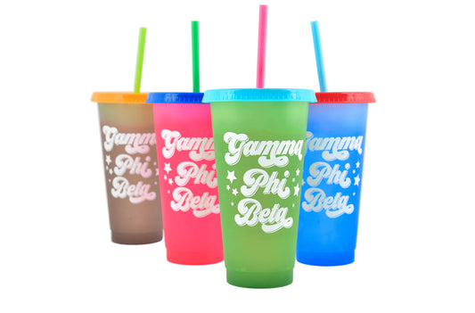 Gamma Phi Beta Color Changing Cups 4 Pack