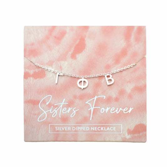 Gamma Phi Beta Silver Letters Necklace
