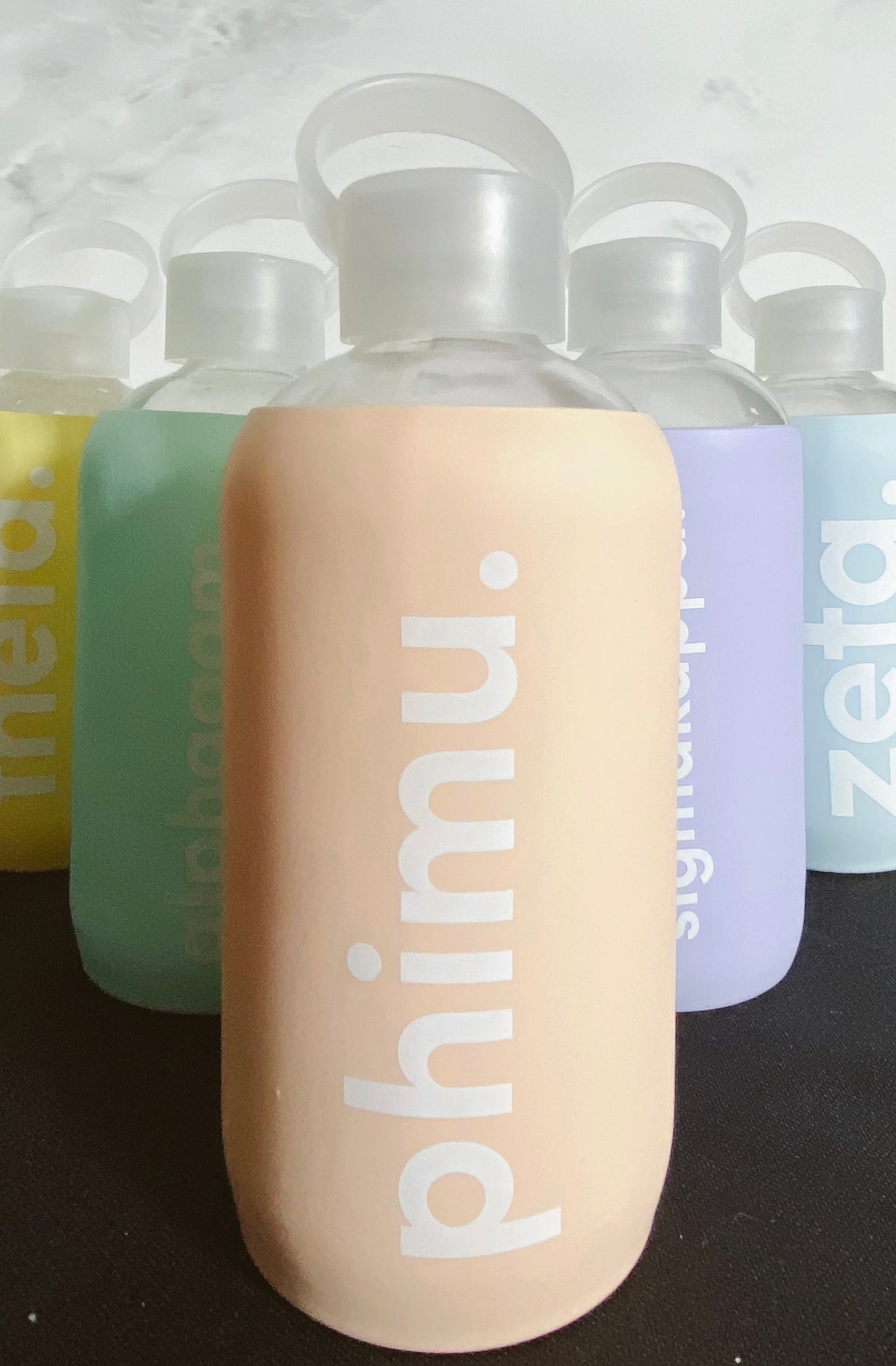 Phi Mu Glass Water Bottle - Ivy Society