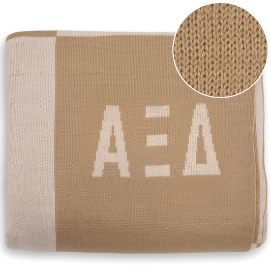 Alpha Xi Delta Checkered Knit Blanket - Ivy Society