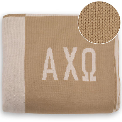 Alpha Chi Knit Checkered Blanket