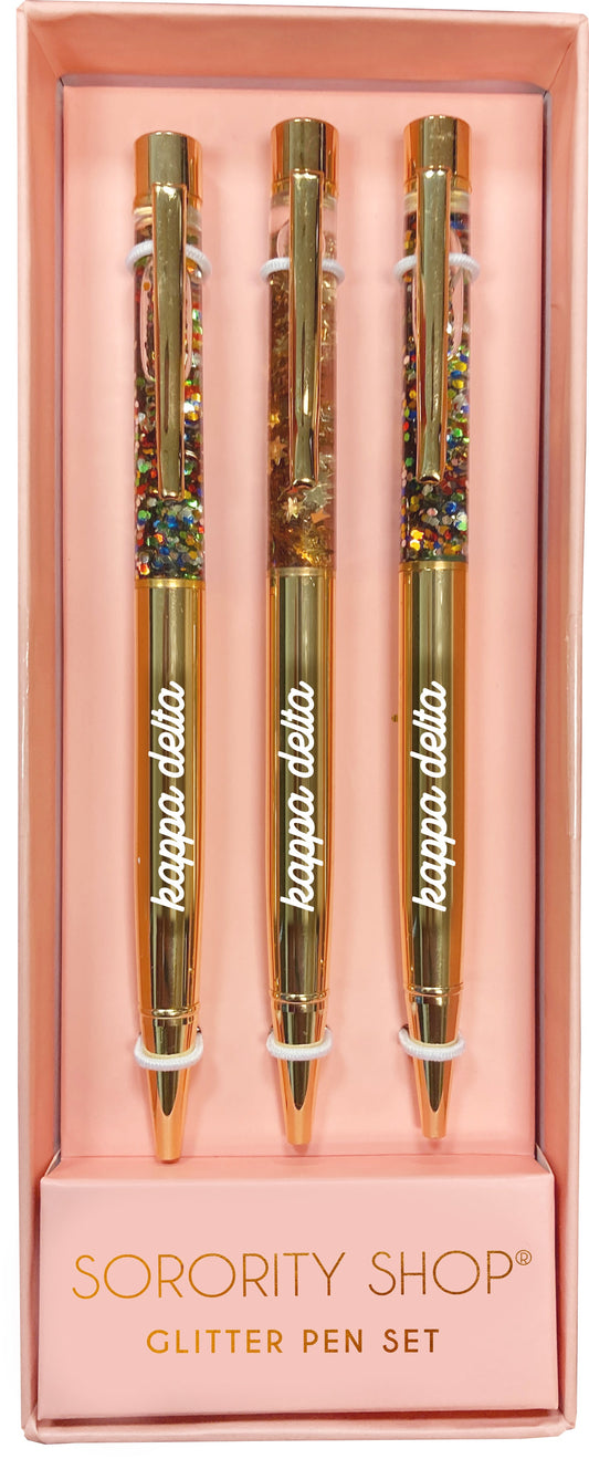 Kappa Delta Glitter Pens (Set of 3) - Ivy Society