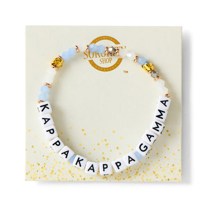 Kappa Kappa Gamma Glass Bead Bracelet