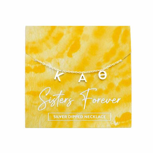 Kappa Alpha Theta Silver Letters Necklace