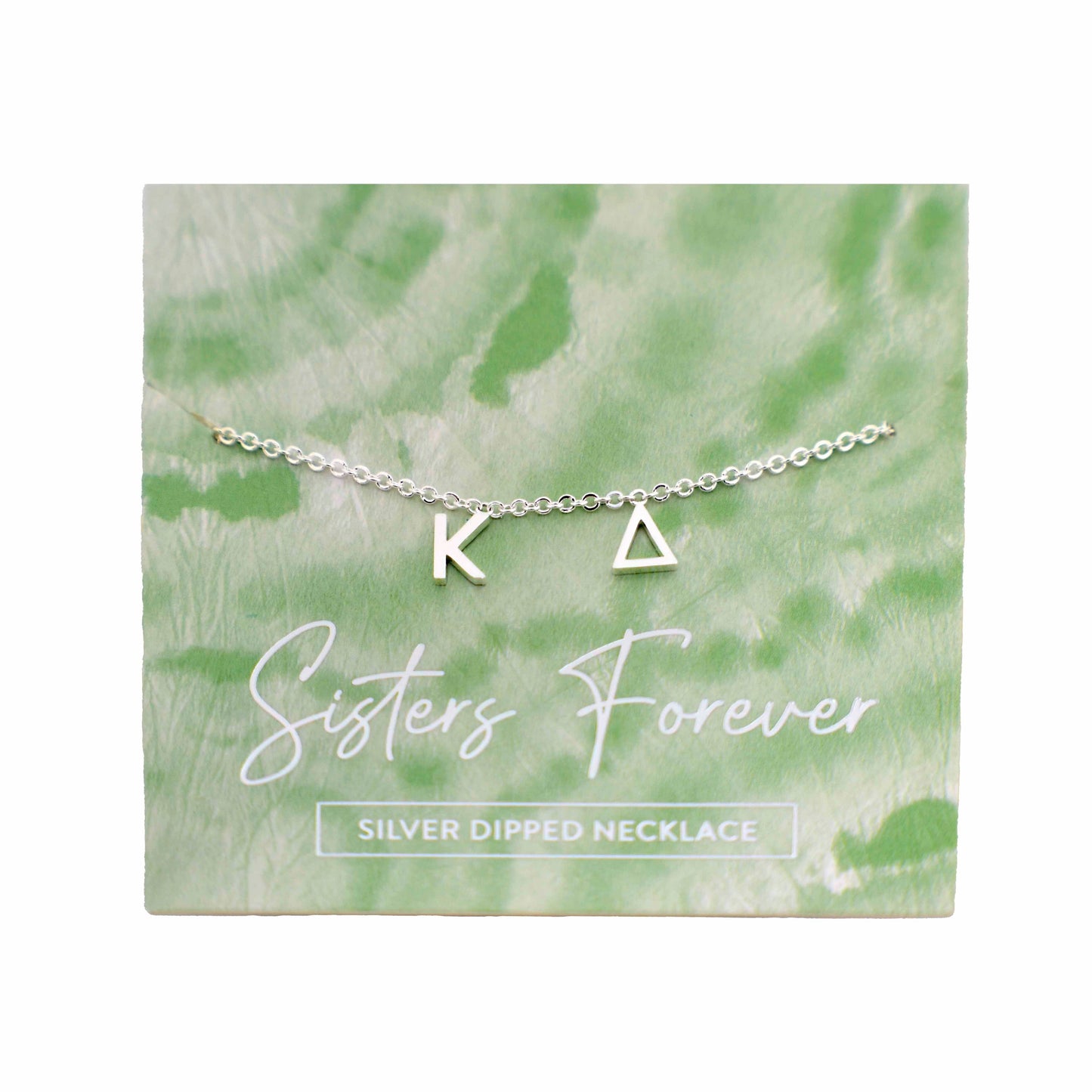 Kappa Delta Silver Greek Letters Necklace