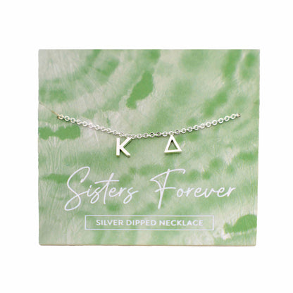 Kappa Delta Silver Greek Letters Necklace