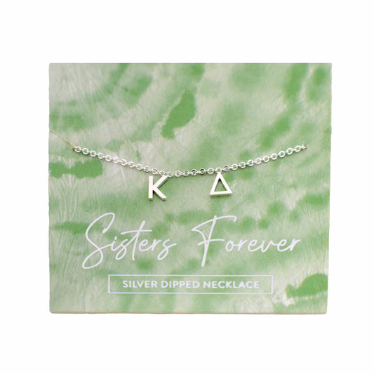 Kappa Delta Silver Greek Letters Necklace
