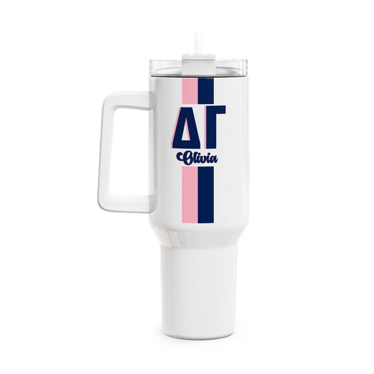 Delta Gamma Personalized Stripe 40oz Tumbler - Ivy Society