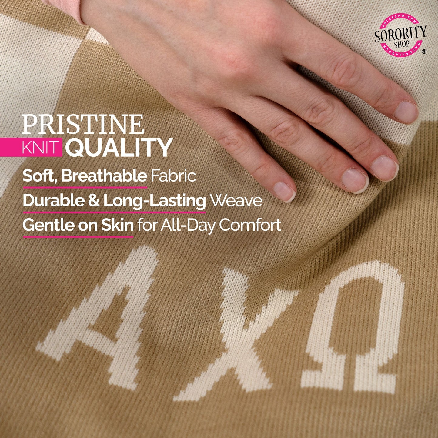 Alpha Chi Knit Checkered Blanket