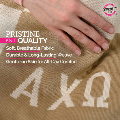 Alpha Chi Knit Checkered Blanket