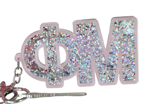 Phi Mu Glitter Keychain - Ivy Society