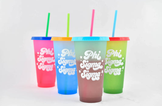 Phi Sigma Sigma Color Changing Cups 4 Pack