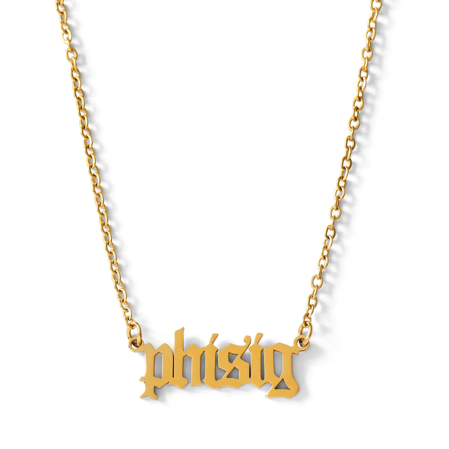 Phi Sigma Sigma Old English Necklace