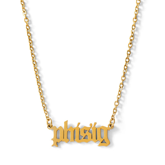 Phi Sigma Sigma Old English Necklace