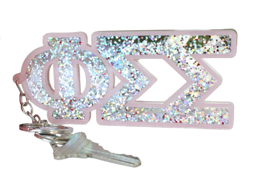 Phi Sigma Sigma Glitter Keychain